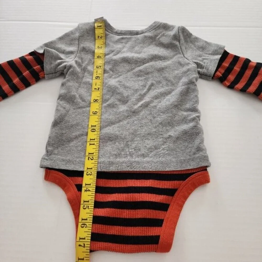 Baby Gap sz 18-24 m Halloween bodysuit one piece Bat gray black orange